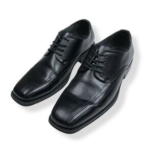 JF J Ferrar Shoes Men 13W Derby Black Faux Leather Oxford Lace Up Formal